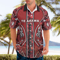 Aotearoa Te Arawa Hawaiian Shirt Maori Tribal Dark Red Paua Shell Pattern