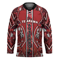 Aotearoa Te Arawa Hockey Jersey Maori Tribal Dark Red Paua Shell Pattern