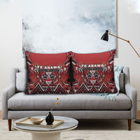 Aotearoa Te Arawa Pillow Cover Maori Tribal Dark Red Paua Shell Pattern