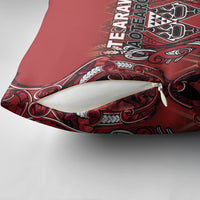 Aotearoa Te Arawa Pillow Cover Maori Tribal Dark Red Paua Shell Pattern