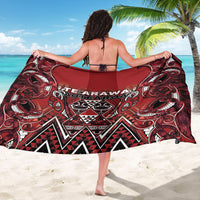 Aotearoa Te Arawa Sarong Maori Tribal Dark Red Paua Shell Pattern