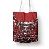 Aotearoa Te Arawa Tote Bag Maori Tribal Dark Red Paua Shell Pattern