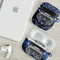 Aotearoa Tuwharetoa AirPods Case Maori Tribal Navy Paua Shell Pattern
