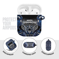 Aotearoa Tuwharetoa AirPods Case Maori Tribal Navy Paua Shell Pattern