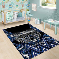 Aotearoa Tuwharetoa Area Rug Maori Tribal Navy Paua Shell Pattern
