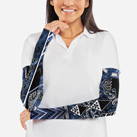Aotearoa Tuwharetoa Arm Sleeves Maori Tribal Navy Paua Shell Pattern