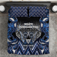 Aotearoa Tuwharetoa Bedding Set Maori Tribal Navy Paua Shell Pattern