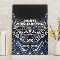 Aotearoa Tuwharetoa Canvas Wall Art Maori Tribal Navy Paua Shell Pattern