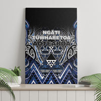 Aotearoa Tuwharetoa Canvas Wall Art Maori Tribal Navy Paua Shell Pattern