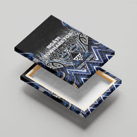 Aotearoa Tuwharetoa Canvas Wall Art Maori Tribal Navy Paua Shell Pattern