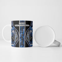 Aotearoa Tuwharetoa Ceramic Mug Maori Tribal Navy Paua Shell Pattern