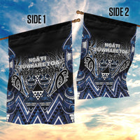 Aotearoa Tuwharetoa Garden Flag Maori Tribal Navy Paua Shell Pattern