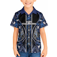 Aotearoa Tuwharetoa Hawaiian Shirt Maori Tribal Navy Paua Shell Pattern