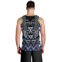 Aotearoa Tuwharetoa Men Tank Top Maori Tribal Navy Paua Shell Pattern