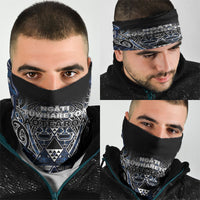 Aotearoa Tuwharetoa Neck Gaiter Maori Tribal Navy Paua Shell Pattern