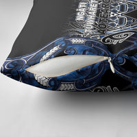 Aotearoa Tuwharetoa Pillow Cover Maori Tribal Navy Paua Shell Pattern