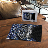 Aotearoa Tuwharetoa Puzzle Maori Tribal Navy Paua Shell Pattern