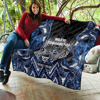 Aotearoa Tuwharetoa Quilt Maori Tribal Navy Paua Shell Pattern