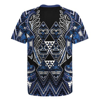 Aotearoa Tuwharetoa Rugby Jersey Maori Tribal Navy Paua Shell Pattern