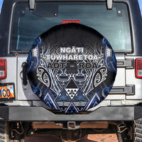 Aotearoa Tuwharetoa Spare Tire Cover Maori Tribal Navy Paua Shell Pattern