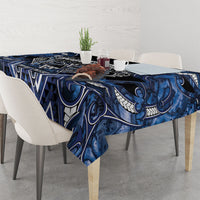 Aotearoa Tuwharetoa Tablecloth Maori Tribal Navy Paua Shell Pattern