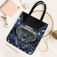 Aotearoa Tuwharetoa Tote Bag Maori Tribal Navy Paua Shell Pattern