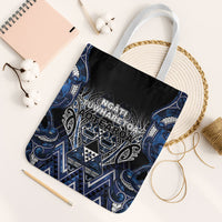 Aotearoa Tuwharetoa Tote Bag Maori Tribal Navy Paua Shell Pattern