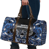Aotearoa Tuwharetoa Travel Bag Maori Tribal Navy Paua Shell Pattern