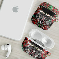 Aotearoa Ngai Tuhoe AirPods Case Maori Tribal Red And Green Paua Shell Pattern