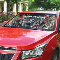 Aotearoa Ngai Tuhoe Auto Sun Shade Maori Tribal Red And Green Paua Shell Pattern