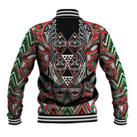 Aotearoa Ngai Tuhoe Baseball Jacket Maori Tribal Red And Green Paua Shell Pattern