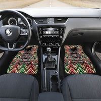 Aotearoa Ngai Tuhoe Car Mats Maori Tribal Red And Green Paua Shell Pattern