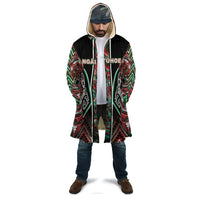 Aotearoa Ngai Tuhoe Cloak Maori Tribal Red And Green Paua Shell Pattern