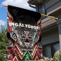 Aotearoa Ngai Tuhoe Garden Flag Maori Tribal Red And Green Paua Shell Pattern