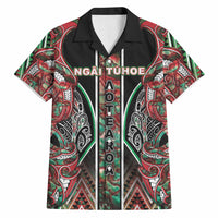 Aotearoa Ngai Tuhoe Hawaiian Shirt Maori Tribal Red And Green Paua Shell Pattern