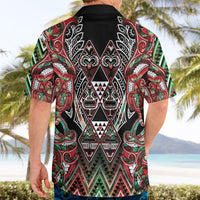 Aotearoa Ngai Tuhoe Hawaiian Shirt Maori Tribal Red And Green Paua Shell Pattern