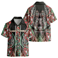 Aotearoa Ngai Tuhoe Kid Hawaiian Shirt Maori Tribal Red And Green Paua Shell Pattern
