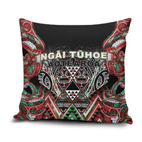 Aotearoa Ngai Tuhoe Pillow Cover Maori Tribal Red And Green Paua Shell Pattern