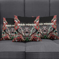 Aotearoa Ngai Tuhoe Pillow Cover Maori Tribal Red And Green Paua Shell Pattern