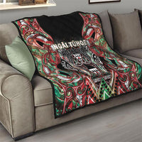 Aotearoa Ngai Tuhoe Quilt Maori Tribal Red And Green Paua Shell Pattern