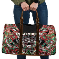 Aotearoa Ngai Tuhoe Travel Bag Maori Tribal Red And Green Paua Shell Pattern