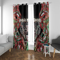 Aotearoa Ngai Tuhoe Window Curtain Maori Tribal Red And Green Paua Shell Pattern