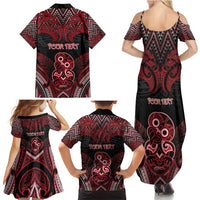 Personalised New Zealand Waitangi Day Family Matching Summer Maxi Dress and Hawaiian Shirt Te Tiriti O Waitangi 1840 - Polynesian Pride
