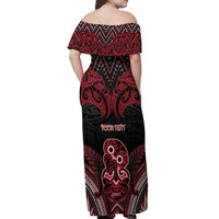Personalised New Zealand Waitangi Day Off Shoulder Maxi Dress Te Tiriti O Waitangi 1840 DT05 - Polynesian Pride