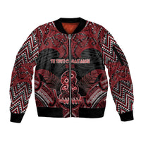 Personalised New Zealand Waitangi Day Sleeve Zip Bomber Jacket Te Tiriti O Waitangi 1840 - Polynesian Pride