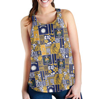 Ekamawir omo Nauru Women Racerback Tank Pacific Patchwork Xmas Vibes - Polynesian Pride
