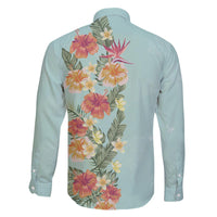 Hawaii Tropical Family Matching Outfit Hibiscus Flowers Polynesian Off Shoulder Long Sleeve Dress And Shirt Family Set