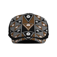 Fiji Brown Masi Pattern Jeff Hat Fijian Tapa