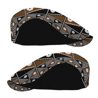 Fiji Brown Masi Pattern Jeff Hat Fijian Tapa