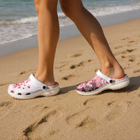 Fiji Clogs Shoes Masi Tapa Pattern Red - Polynesian Pride